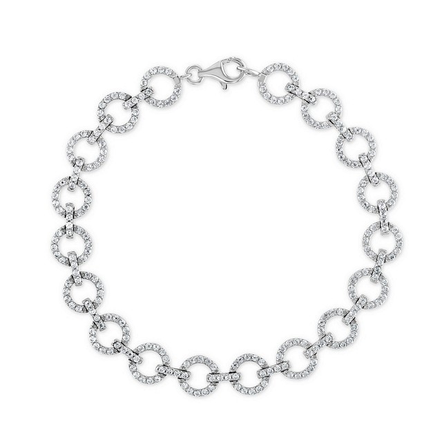 Open "Halo" Design CZ Bracelet