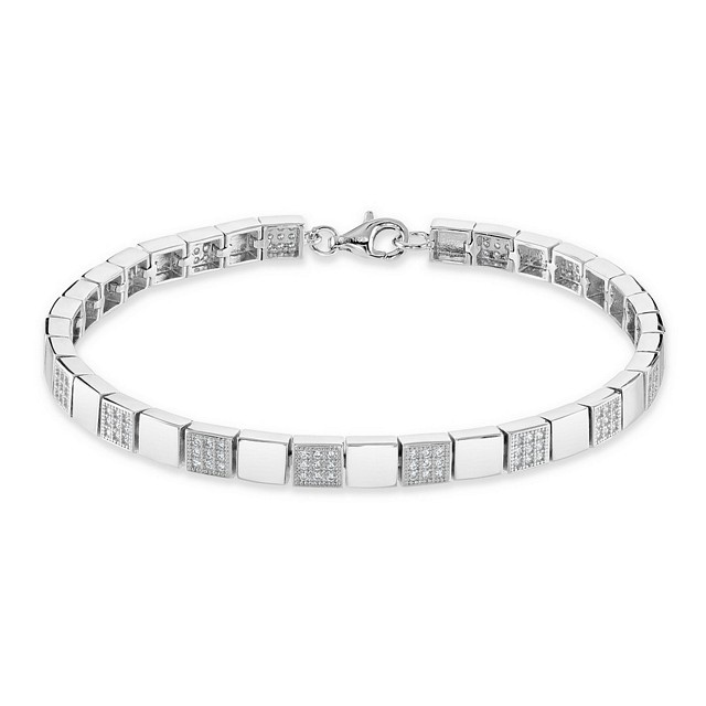 Simply Squares Tennis style CZ Bracelet