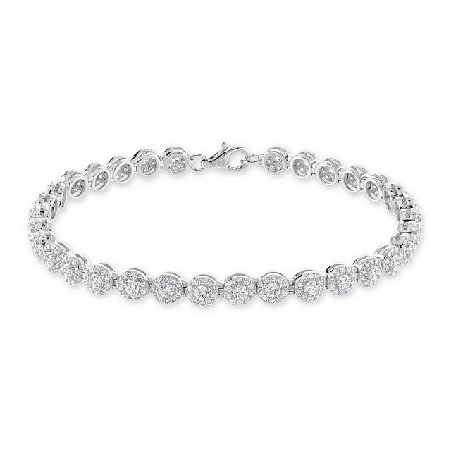 "Floral" cluster style Tennis CZ Bracelet