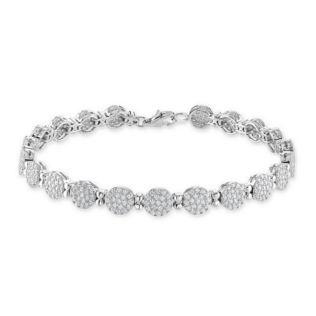 Starburst round cluster style CZ Bracelet