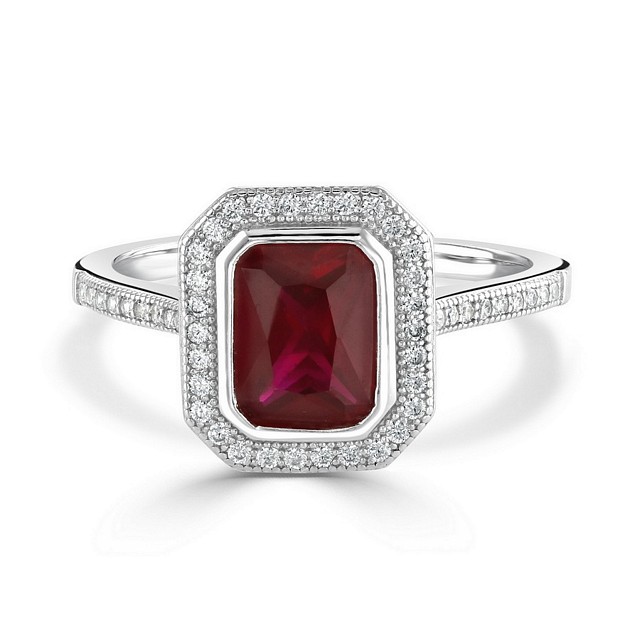 Emerald cut "Radiant" CZ ring