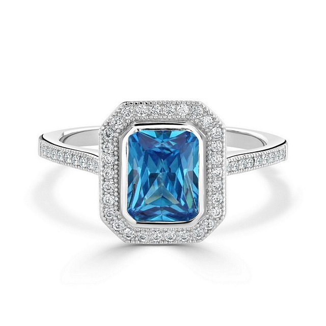 Emerald cut "Radiant" CZ ring