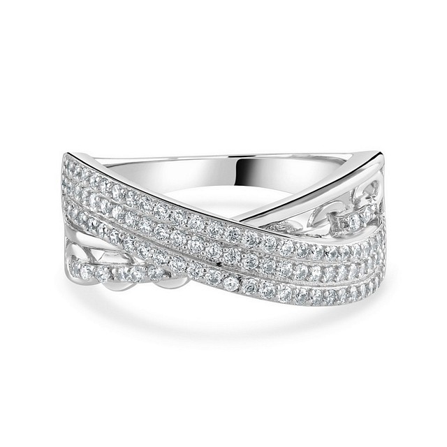 Micro Pave set "Crossover" CZ ring
