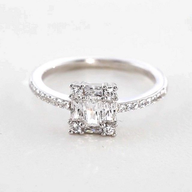 Special Emerald cut "Illusion" CZ ring