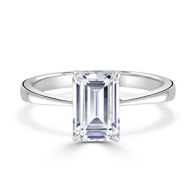 Special Emerald cut Solitaire CZ ring