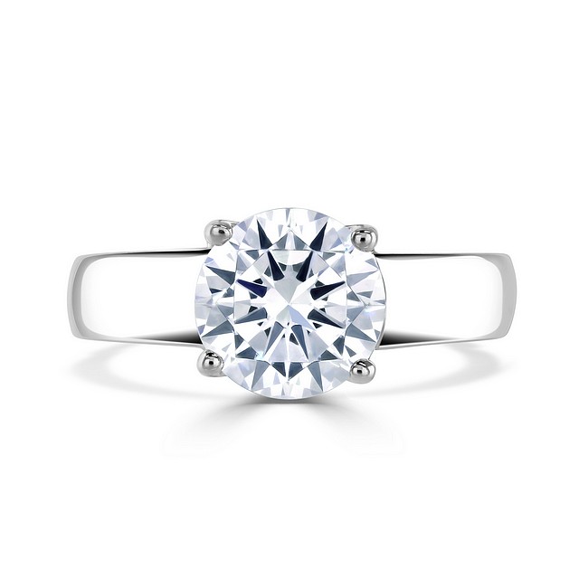 Special Round "Tiffany" Style solitaire CZ ring