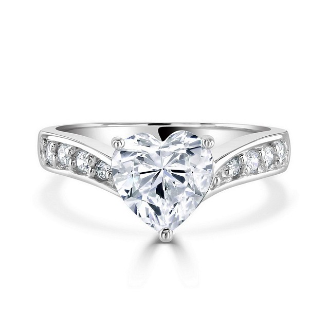 Special Solitaire Heart shape CZ ring