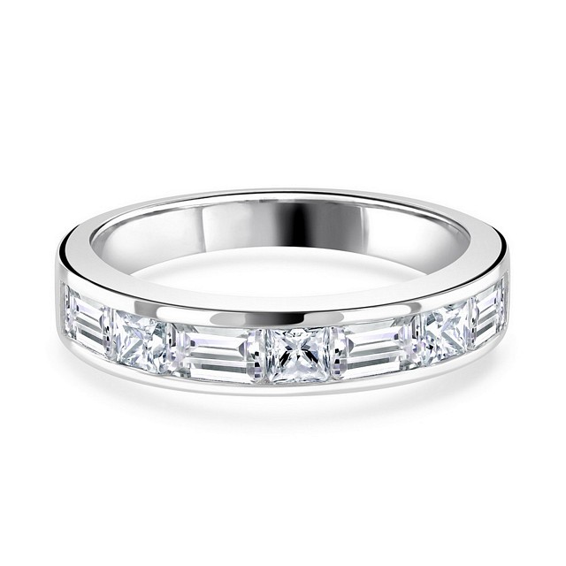 Special Radiant cut Half Eternity CZ ring