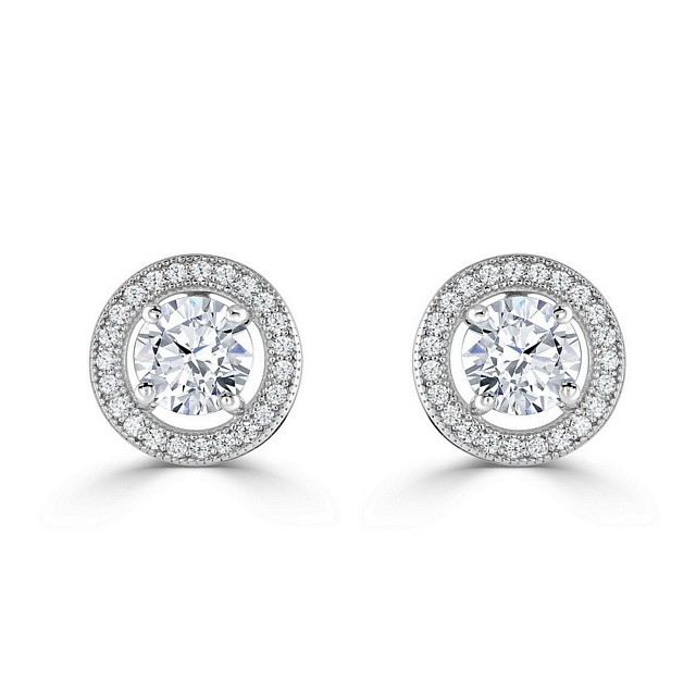 Round "Halo" Expression CZ earrings