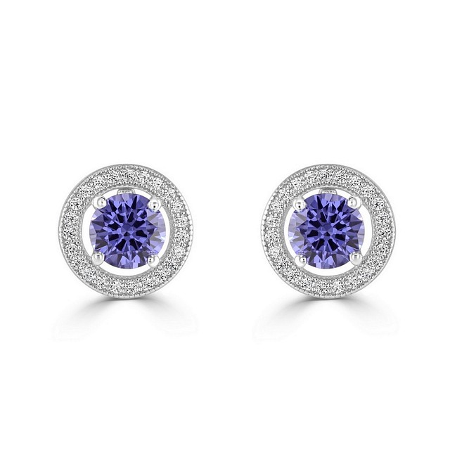 Round "Halo" Expression CZ earrings