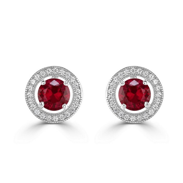 Round "Halo" Expression CZ earrings