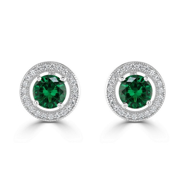 Round "Halo" Expression CZ earrings