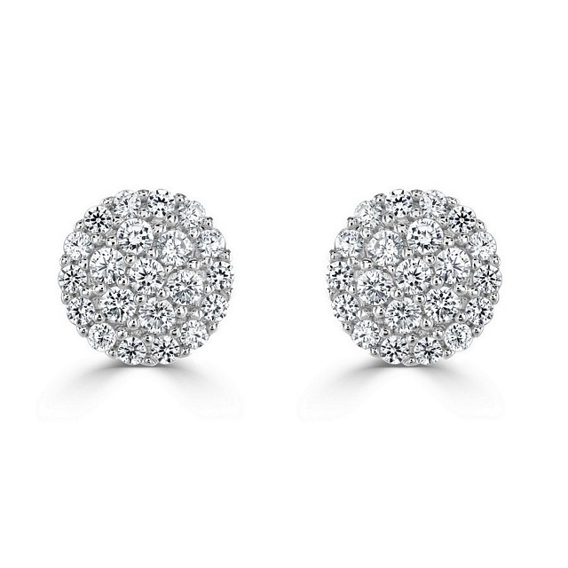 Floral Micro set stud CZ earrings