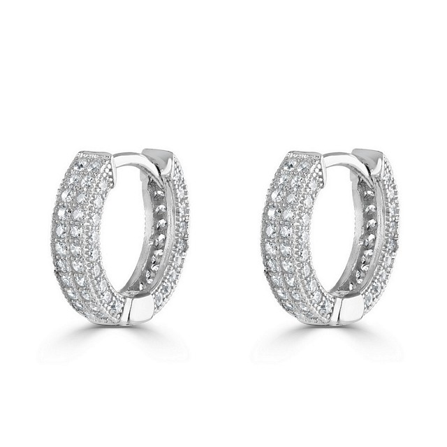Be Dazzle Huggies small hoop CZ earrings