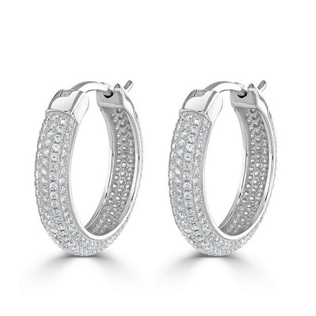 Stunning Micro set Hoop CZ earrings