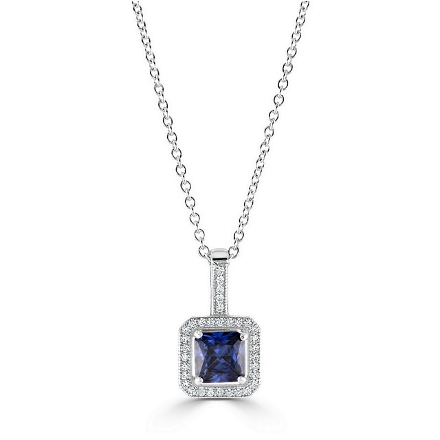 Square "Halo" CZ Pendant