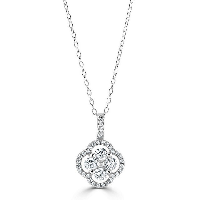 Stunning "Floral Cluster" CZ Pendant