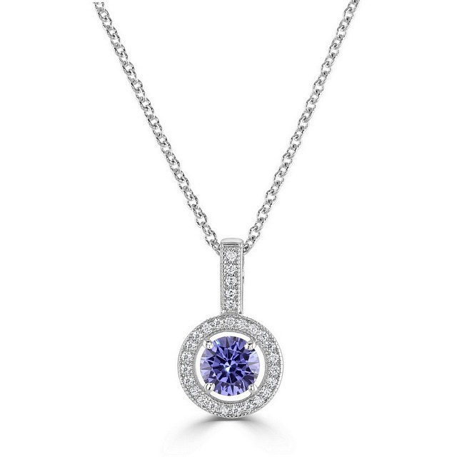 Beautiful Round "Halo" CZ Pendant