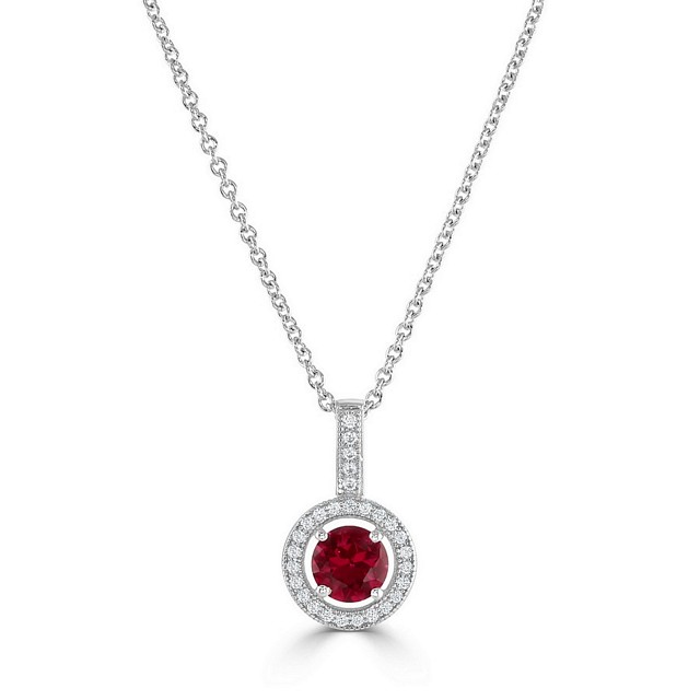 Beautiful Round "Halo" CZ Pendant