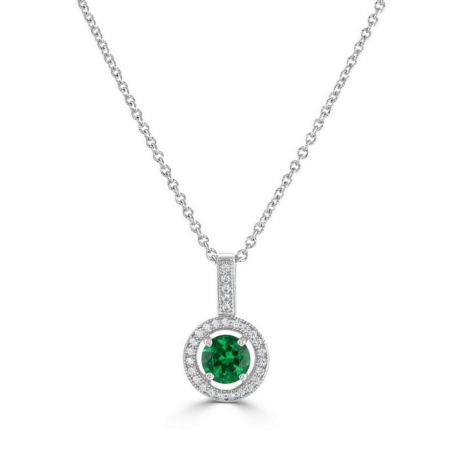 Beautiful Round "Halo" CZ Pendant