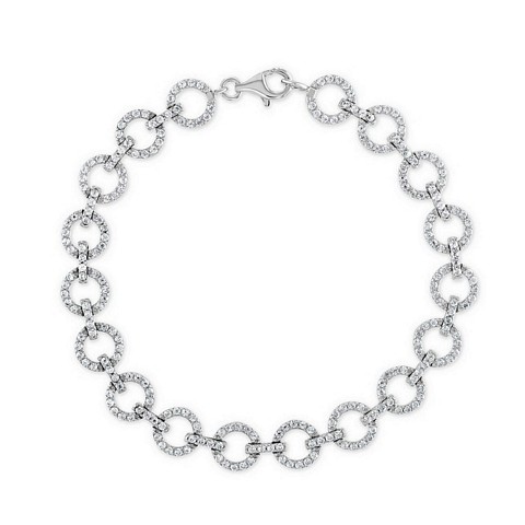 Open "Halo" Design CZ Bracelet