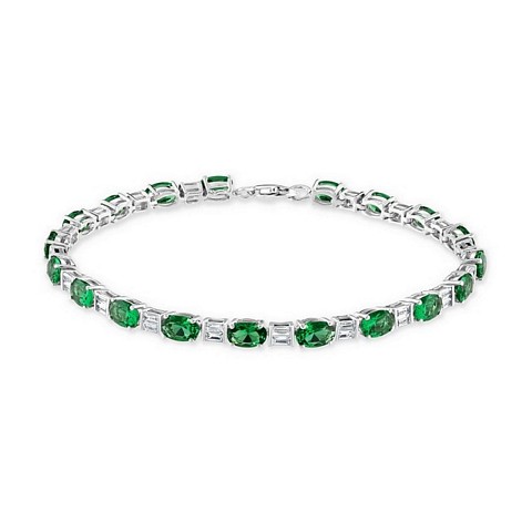 Oval & Baguette "Tennis Style" CZ Bracelet