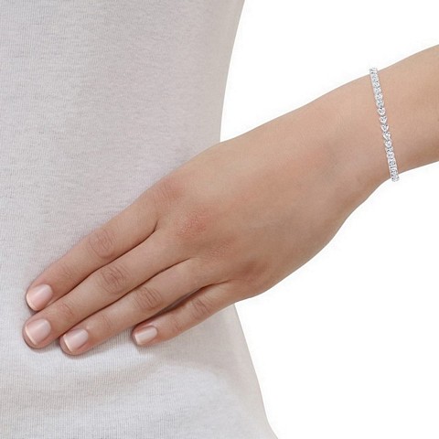 Love Hearts Tennis CZ Bracelet