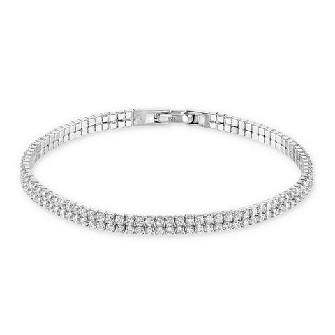 2 Row Style Tennis CZ Bracelet
