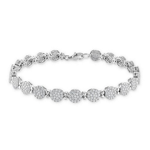 Starburst round cluster style CZ Bracelet