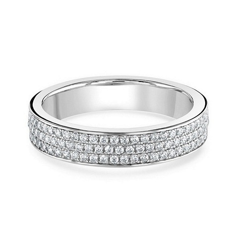 Micro Pave set 3 row Band CZ ring