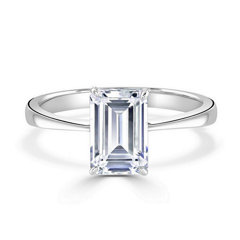 Special Emerald cut Solitaire CZ ring