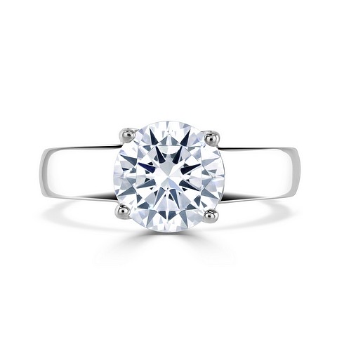 Special Round "Tiffany" Style solitaire CZ ring