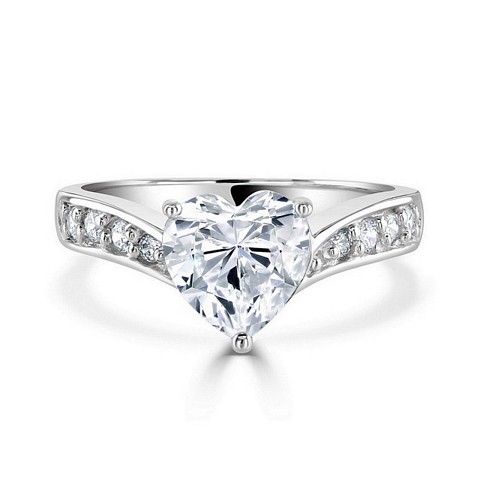Special Solitaire Heart shape CZ ring