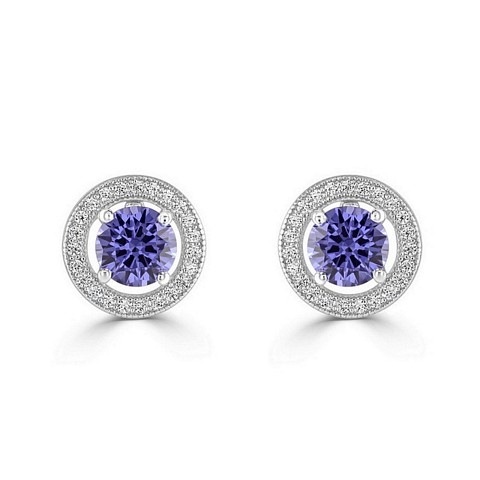 Round "Halo" Expression CZ earrings
