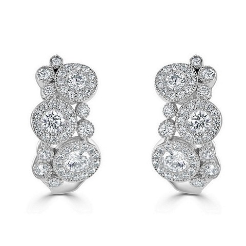 Bubble Halo Designer CZ earrings