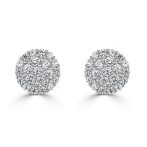 Floral Micro set stud CZ earrings