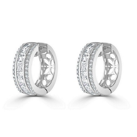 Princess Cut Hoop CZ earrings
