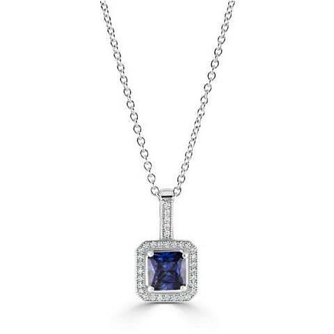 Square "Halo" CZ Pendant