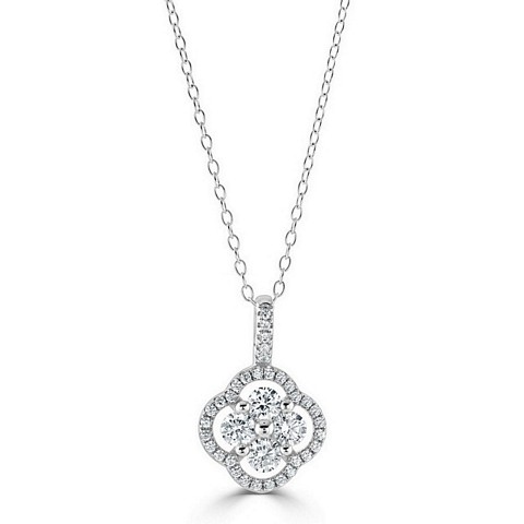 Stunning "Floral Cluster" CZ Pendant